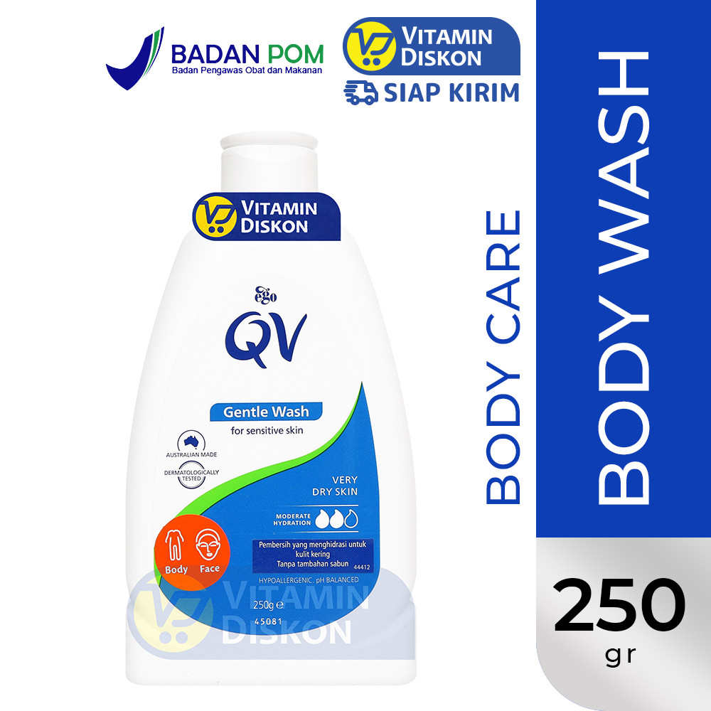 QV GENTLE WASH 500GR BPOM |  sabun mandi untuk kulit sensitif,eczema, dermatitis dan psoriasis