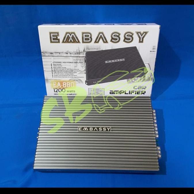 NEW Amplifier Embassy EA 880 class D power 4 channel audio mobil 1200 watt