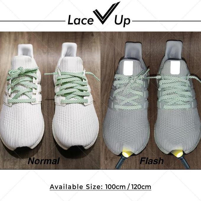 Tali Sepatu Aero Green Alphaedge 4D, ZX4000 Shoels | 3M Flat Reflective