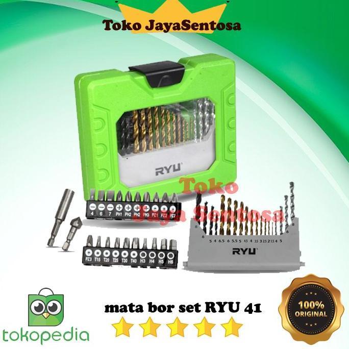 mata bor set RYU 41 besi kayu beton set komplit