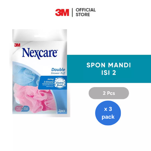 3M Nexcare Double Shower Puff [NS-02] x 3 pack