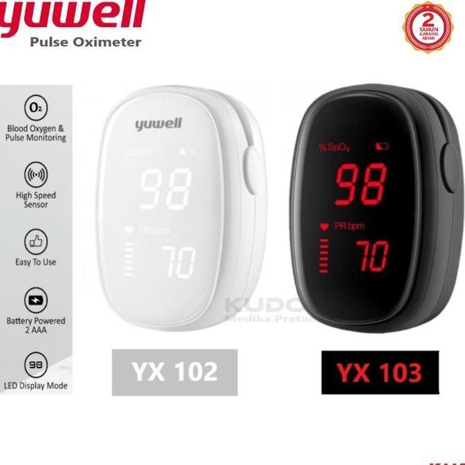 Yuwell YX103 - Pulse Oximeter Oxymeter - Ukur Saturasi Oksigen YX-103 Hitam - Yuwell YX102 YX-102 Pu