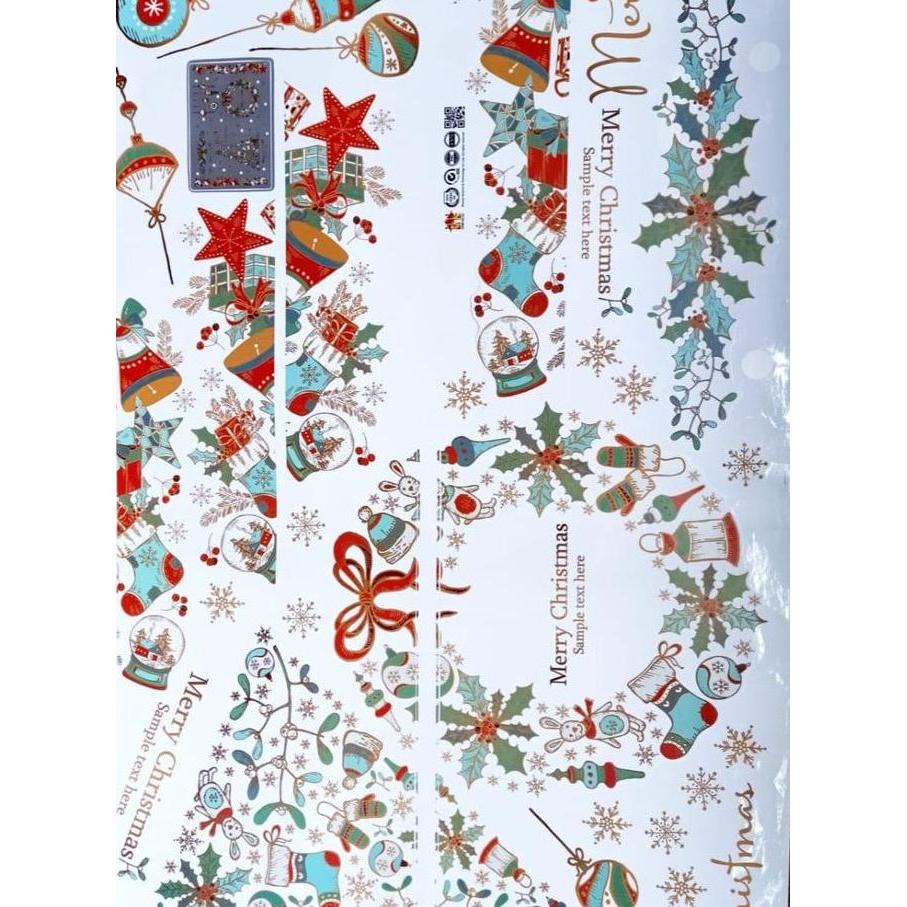 Stiker Film Motif Natal Santa Dekorasi Natal