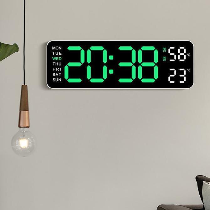 Jam Digital Sederhana Multifungsi Jam Dinding Atau Meja Bentuk Persegi Panjang Dengan Tampilan Besar