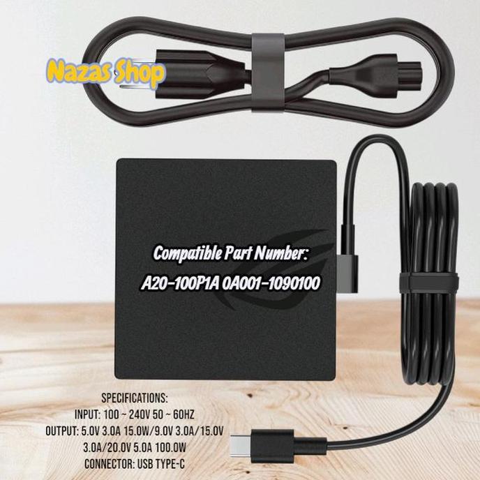 TERBARU - Adaptor Charger for ASUS ROG Zephyrus Duo 15 SE GX551QM GX551QR GX551QS 100W Type C