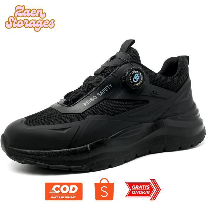 IQR-914 Aeiso - Sepatu Safety  Sport Casual Hitam Pria Hemat