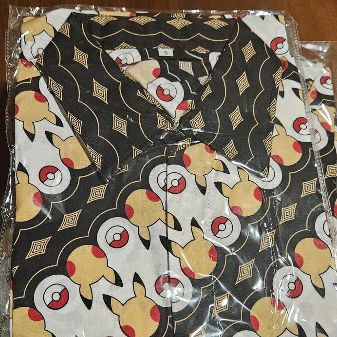 kemeja batik pria pendek pokemon pikachu batik / batik pikachu murah