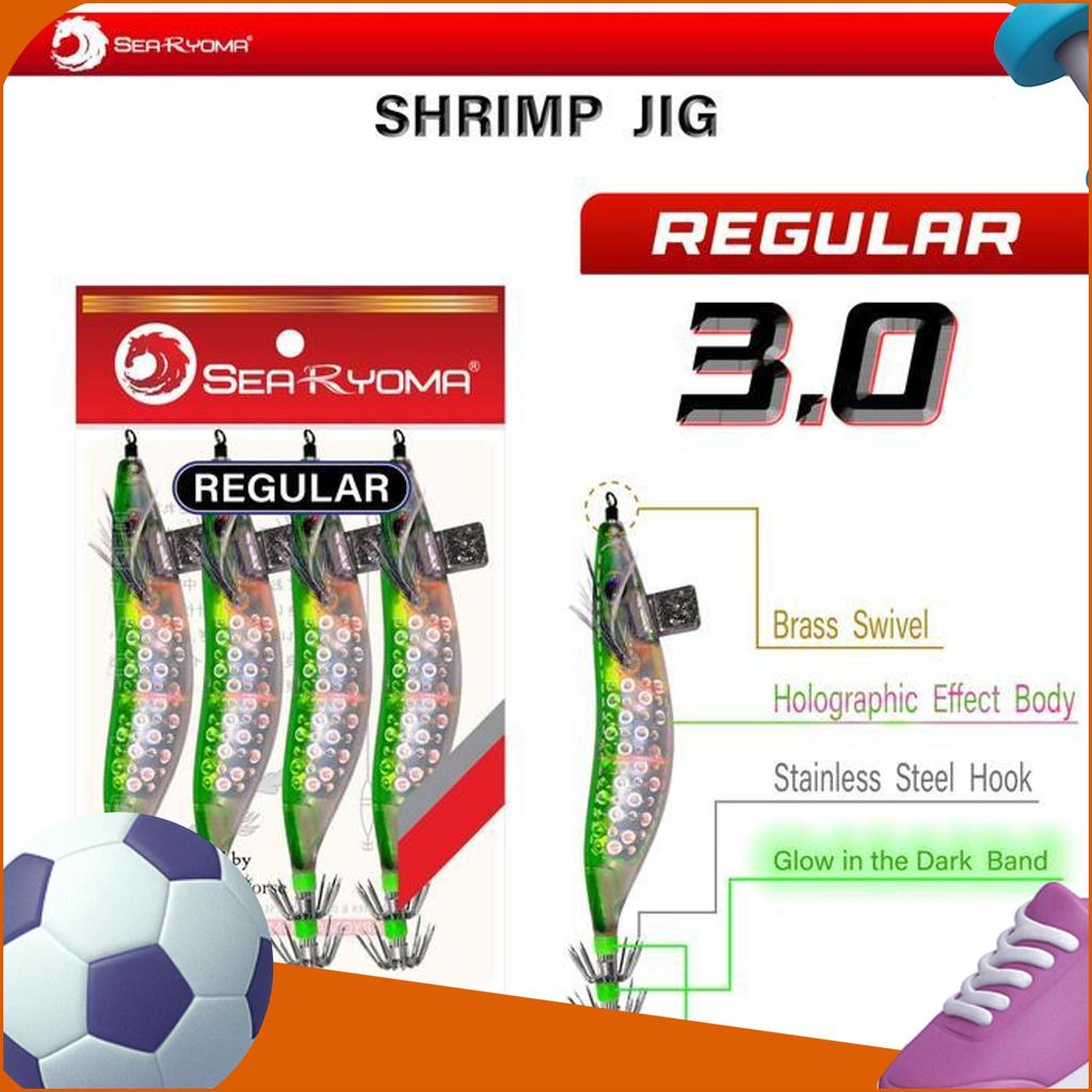 Searyoma Reguler Shrimp Fishing Squid Hook - Umpan Pancing Cumi Berbentuk Udang-Udangan Size 3.0