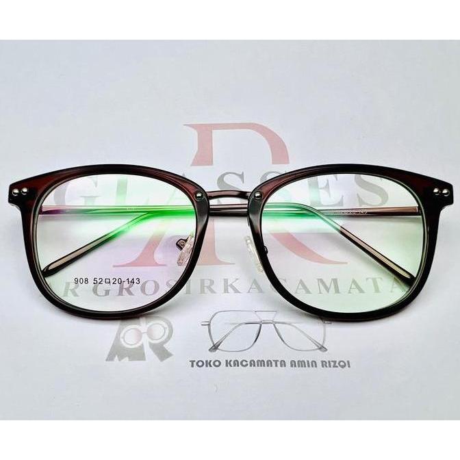 DB82 - Kacamata Fashion Kotak AR908 Pria Wanita Biru Bluecromic Blueray  Frame  Putih  Photocromic  