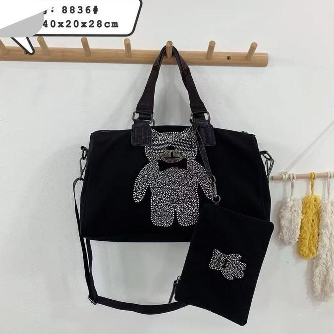 New 8836 BEAR PARASUT Tas Tote wanita premium tas olahraga wanita tas pakaian wanita fashion