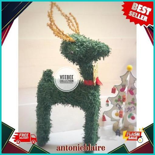 Ready Stock Hiasan Patung Rusa PVC natal/ hiasan pohon natal rusa/ patung rusa natal pvc