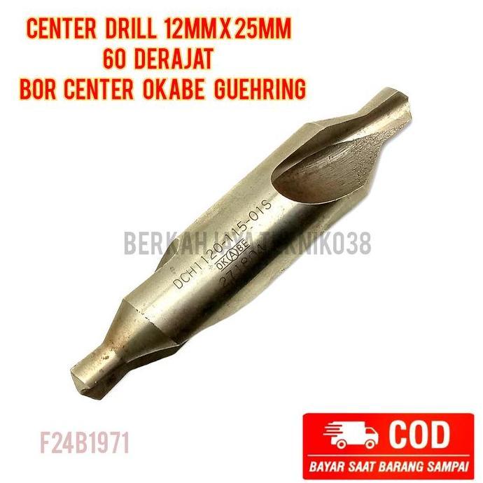 Center Drill 12mm x 25mm 60 Derajat Bor Center Okabe Guehring - Available