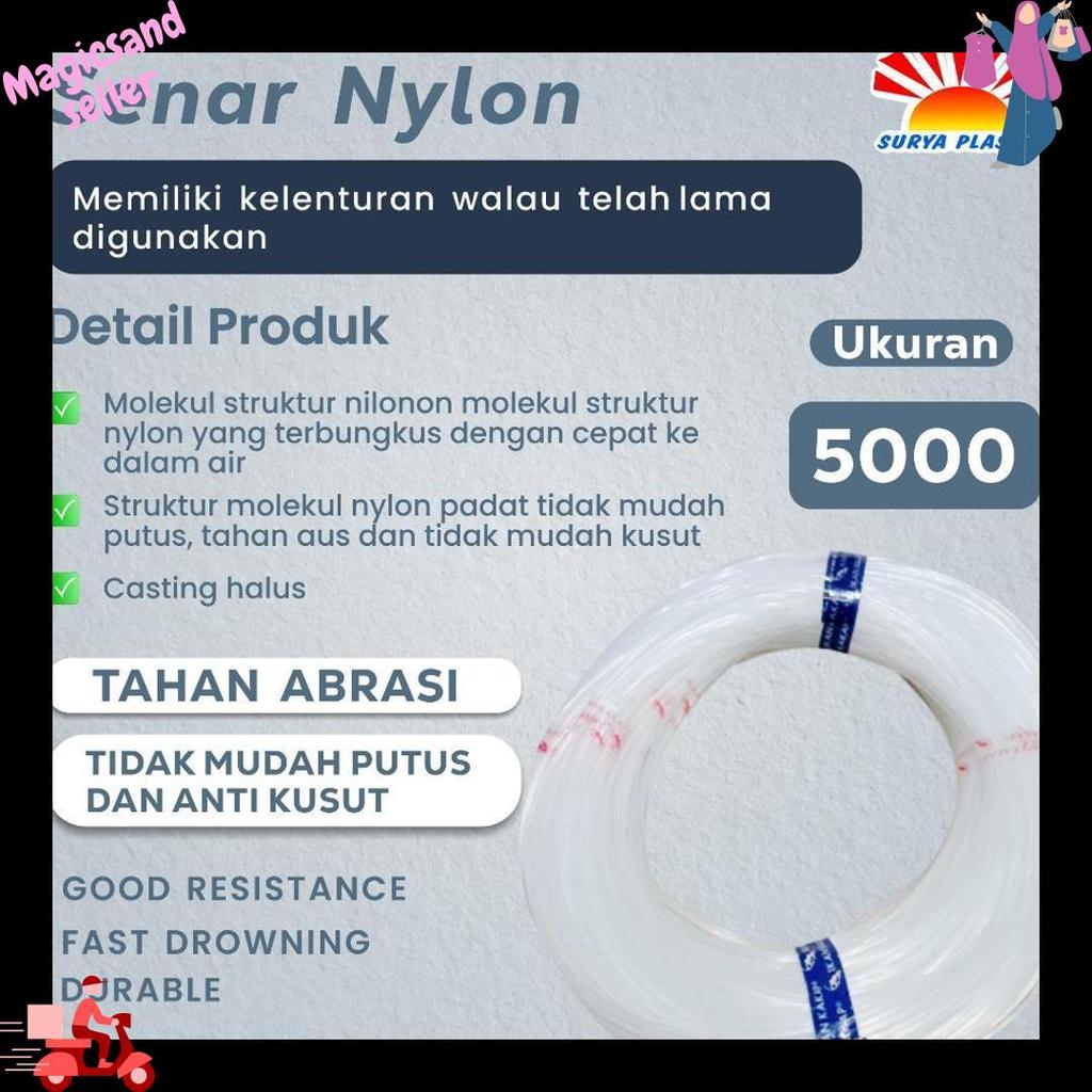 Senar Cap Ikan Kakap  Ukuran 5000 (140)  Per Roll /Tali Senar Pancing / Senar Layangan Ready