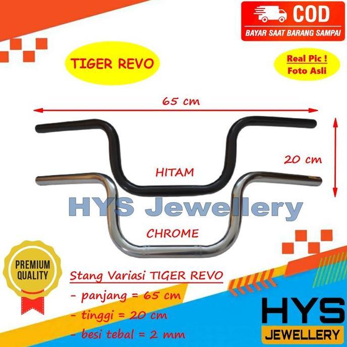 HYS Stang Stir TIGER REVO Warna HITAM dan CHROME KRUM- Universal Semua Motor Stir Motor Variasi RX K