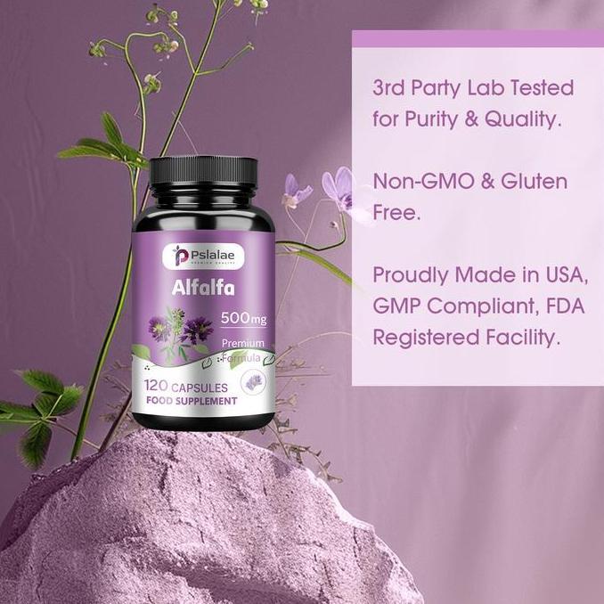 Pslalae-Kapsul Vegetarian Alfalfa-Suplemen Vitamin, Mineral, Dan Klorofil Yang Dibutuhkan-Suplemen A