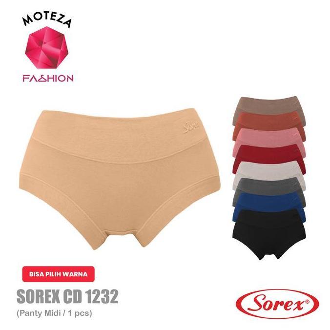 Promo Sorex Celana Dalam Wanita - CD 1232 - Midi Panty - Stretch Soft & Comfort - M - XXL Basic Katu