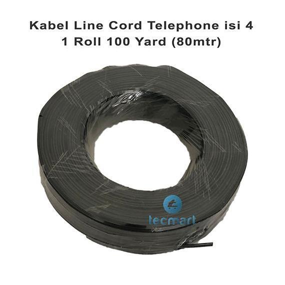 Grosir Kabel Line Telepon 1 Roll Kabel Telepon Isi 4 Hitam 100 Yard