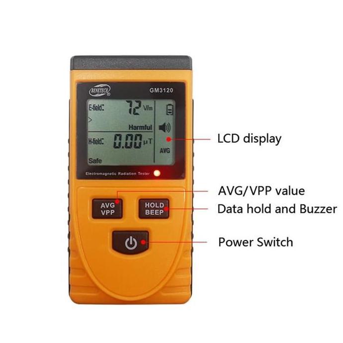 Detektor Radiasi Elektromagnetik Digital Detector Meter Dosimeter Test