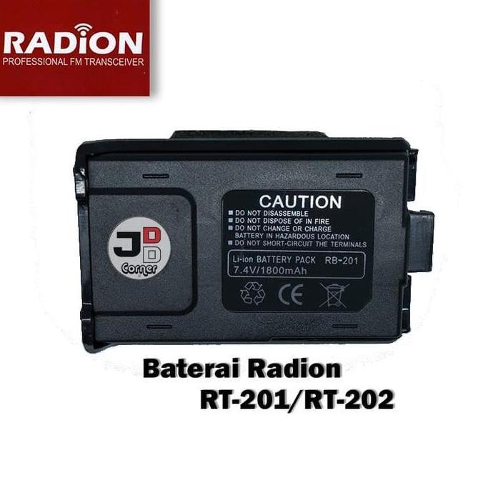 locaste_shop - baterai ht radion rt-202 ori baru, rb-201 1800mah, baterai walkie talkie untuk radio 