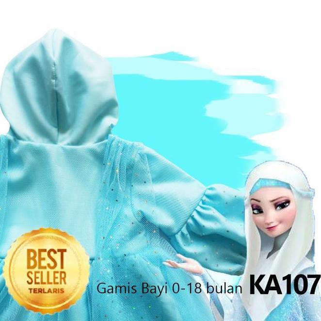 Gamis Baju Muslim Elsa Frozen Perempuan Hijab Bayi 0-18 Bulan Ka107