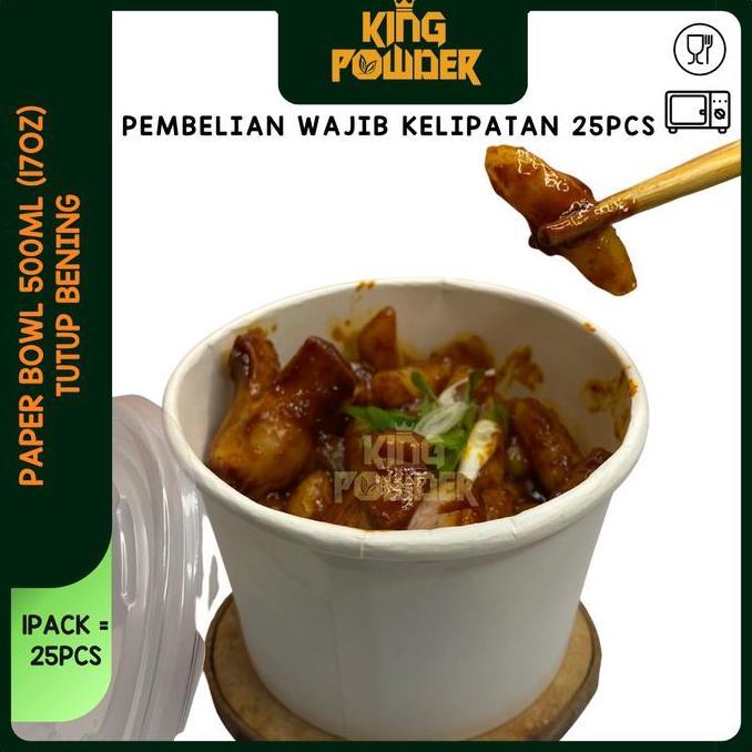 Paper Bowl 360ml/500/650/800/RiceBowl/Tempat Nasi/Box Nasi BOWL+LID