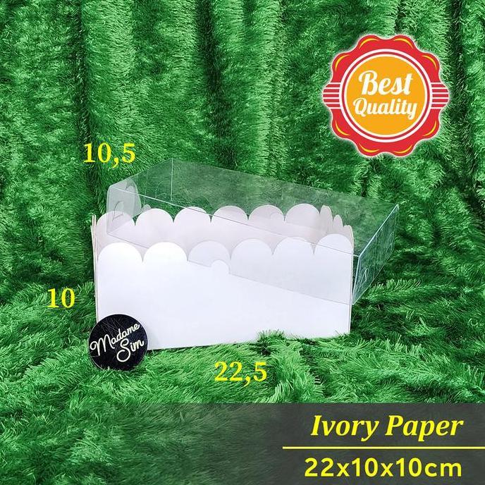 BOX MIKA PUTIH - DOS KUE KERING LAMINASI - KOTAK DESSERT 22x10x10