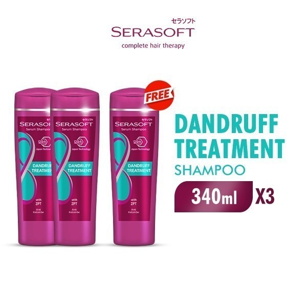 Serasoft Serum Shampoo Dandruff Treatment Botol 340 ml x3