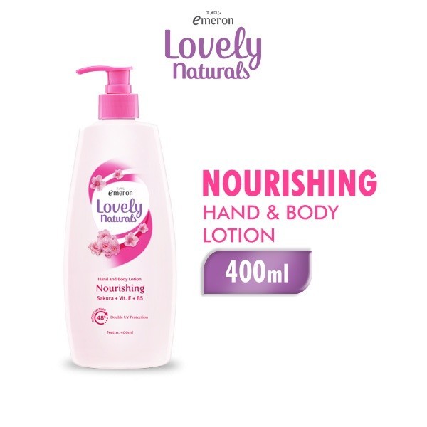 Emeron Lovely Naturals Hand & Body Lotion Nourishing Sakura 400 ml x2 - Gambar 2