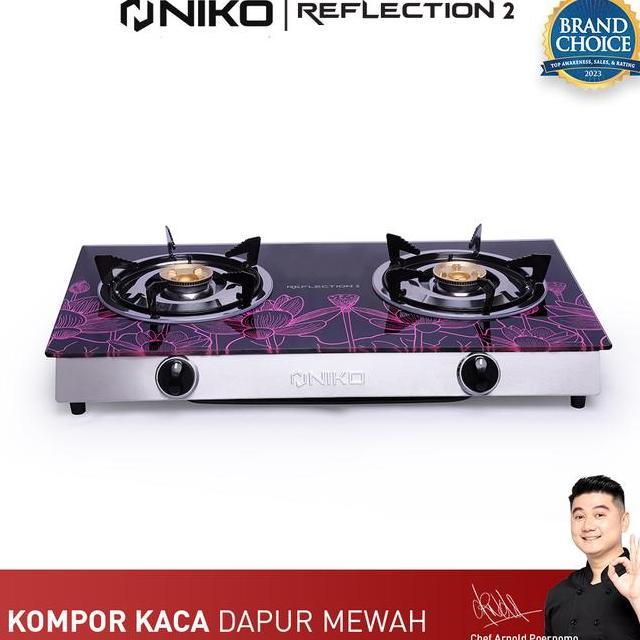 Kompor Gas 2 Tungku Kaca Niko Reflection