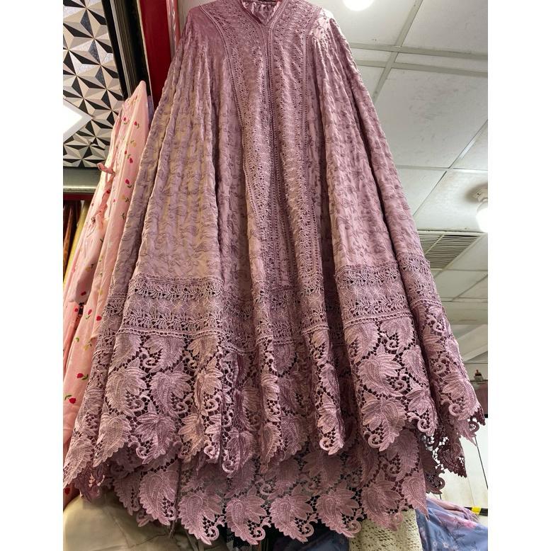 Mukena Mewah Sutra Paris Bordir Timbul Premium