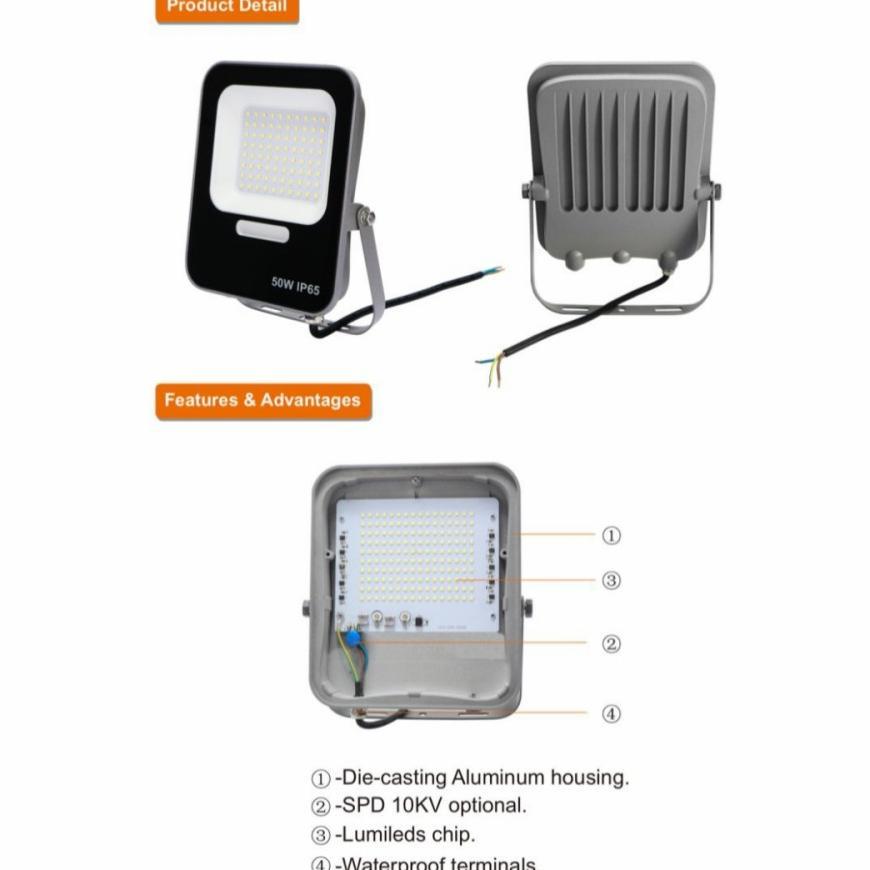 Shopialaza  - Hinolux Floodlight 100 Watt Hl5000-Jt Led Ip65 Lampu Sorot Outdoor Bergaransi Tt60