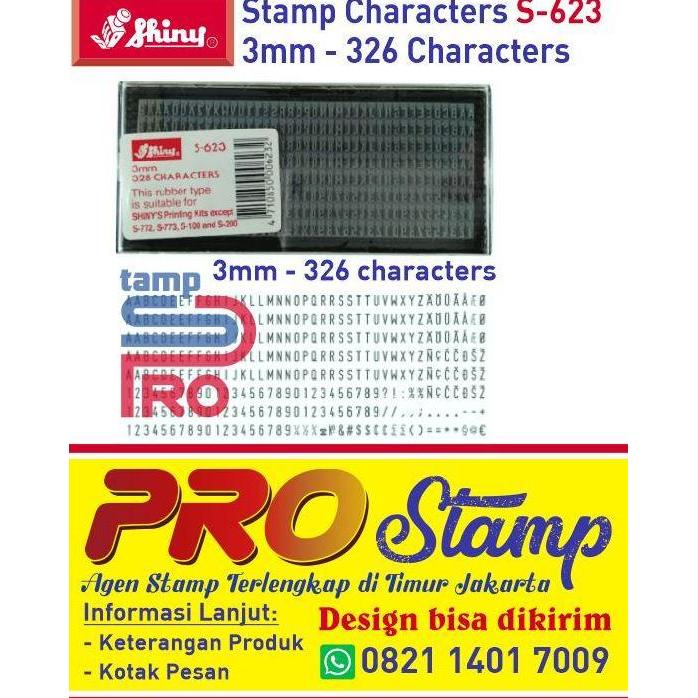 Stempel Shiny Characters Huruf & Angka SHA