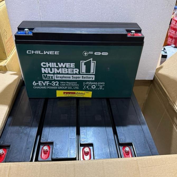 Aki Selis Baterai Bajaj Selis CHILWEE 1 Paket 6pcs 12V 32Ah Aki Sepeda Listrik Batre Aki Motor Listr