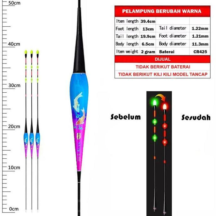 Pelampung Pancing LED Anti Badai Berubah Warna Ikan CO