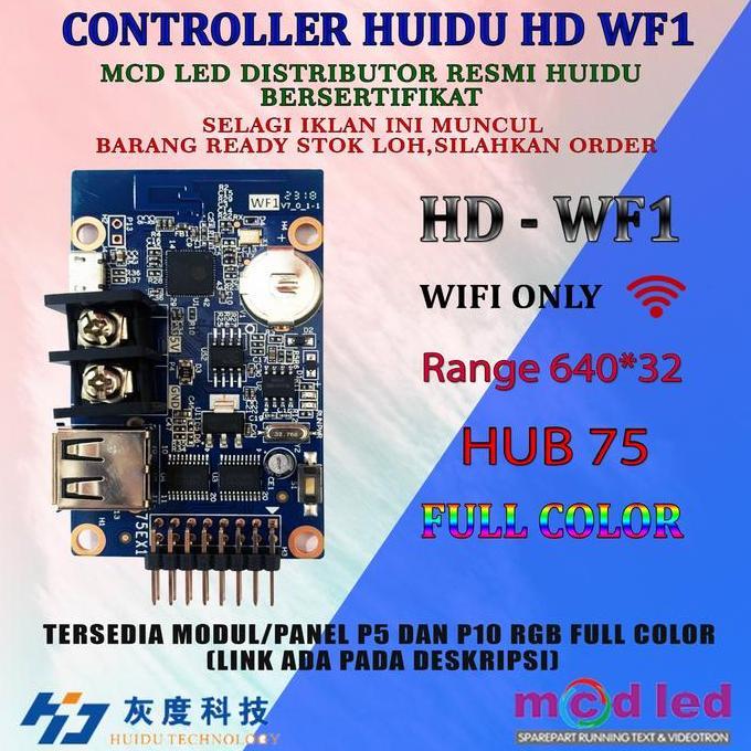 KONTROLER RUNNING TEXT HUIDU HD WF1 HD WF2 HD WF4 UNTUK RGB FULL COLOR