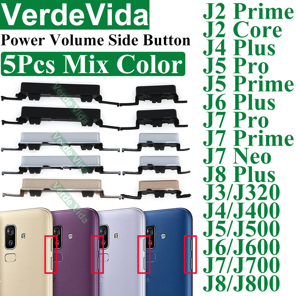 5set Tombol Daya Volume Tombol Samping Mati Daya untuk Samsung J2Prime J3 J4 Plus Power J6 J5 Pro Pr