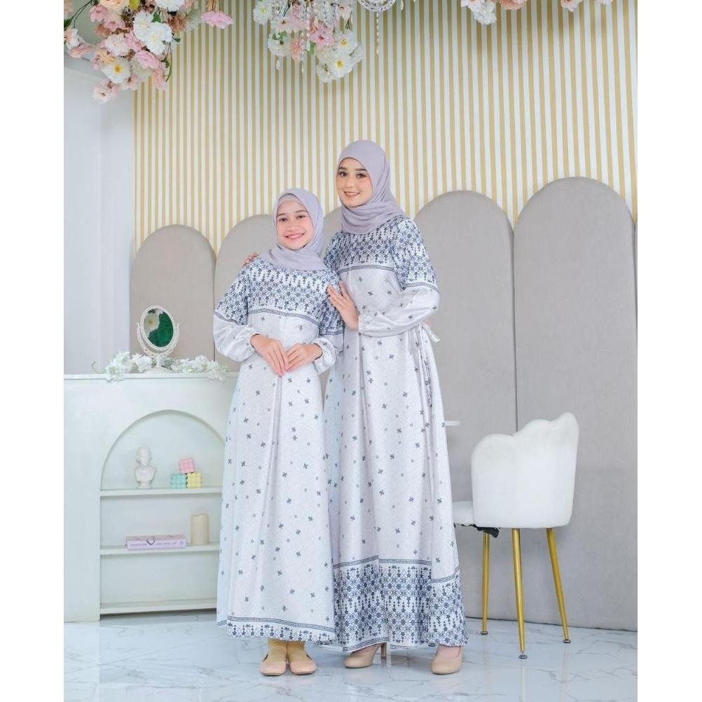 Gamis Couple Ibu Dan Anak Perempuan 6-12 Tahun Bahan Silk Premium
