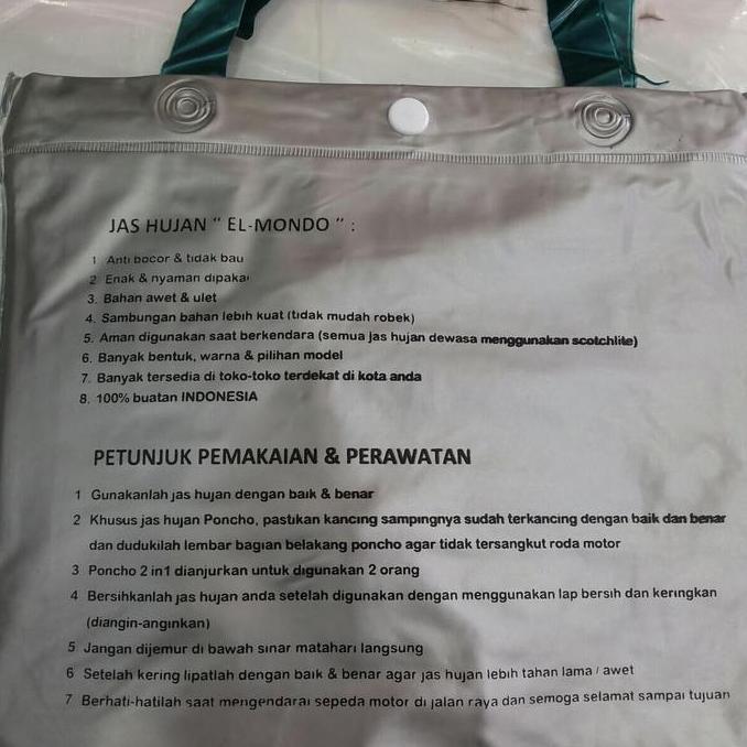 Jas hujan Elmondo Ponco | Jas ujan Ponco Terusan elmondo 703