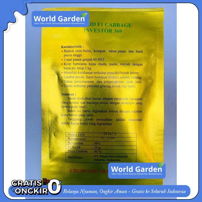 BENIH KUBIS KOL INVESTOR 369 ISI 25GR DARI CHUNG SHIN SEED TERBAIK