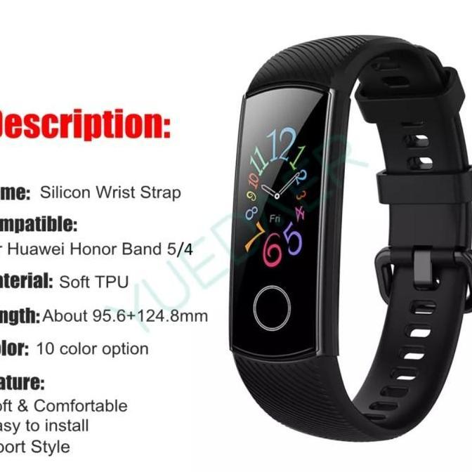 STRAP TALI SILICONE HUAWEI HONOR BAND 5 4 JAM SILIKON RUBBER KARET