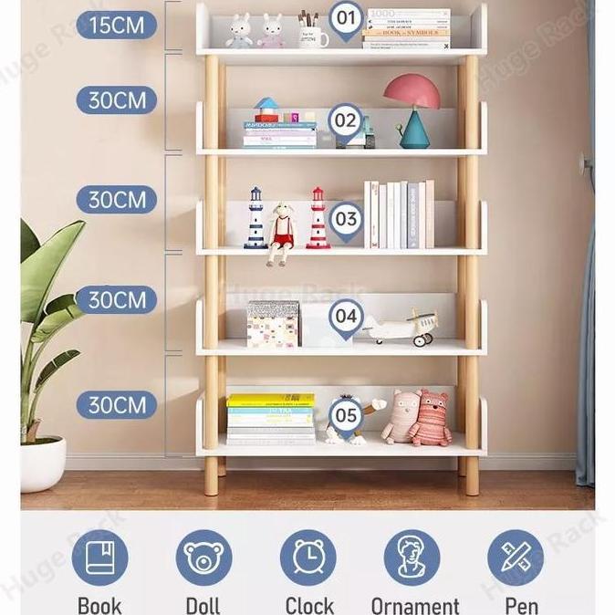 Rak Buku Minimalis Kayu Serbaguna Susun/Rak Susun Kayu Penyimpanan Praktis Rak Susun Serbaguna/Rak S