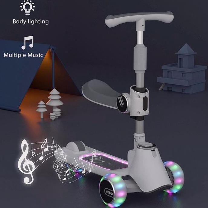 Skuter Untuk Anak-Anak 3 In 1 Skuter Anak Tinggi Yang Dapat Disesuaikan Untuk Anak Perempuan & Laki-