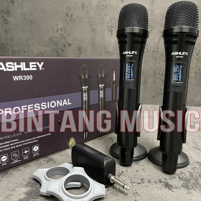 Mic Wireless Ashley Wr300 Free Busa Ashley Wr 300 Microphone Hitam