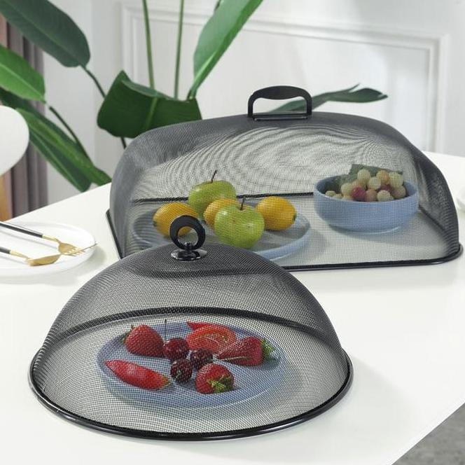 Aesthetic Food Cover Tudung Saji Stainless Kotak Bulat