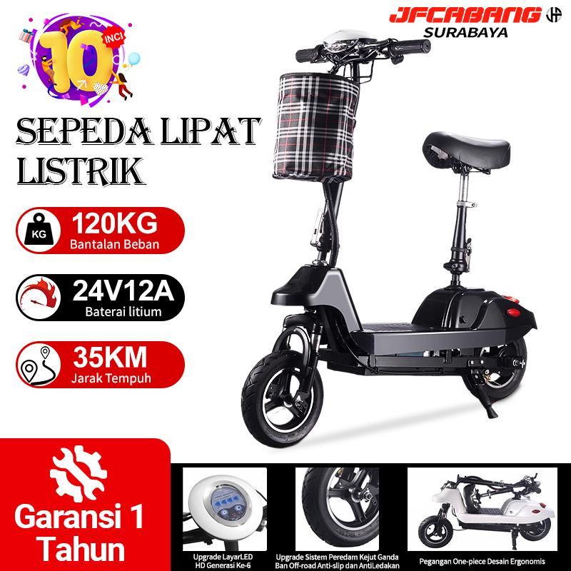 Sepeda Lipat Listrik Awet 25Km Sepeda Listrik Dewasa 10 Inchi Scooter Listrik Murah