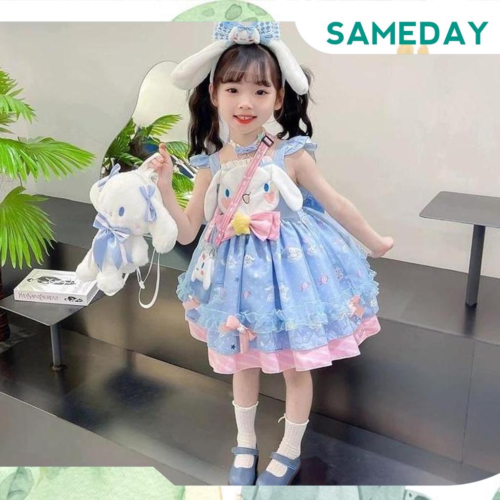 Cinnamoroll Kuromi Melody Kids Dress/ Dress Pesta Karakter Anak Trendi Grab