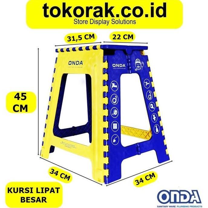 TERMURAH - KURSI LIPAT BESAR PORTABLE ONDA BANGKU PLASTIK PORTABEL BAKSO