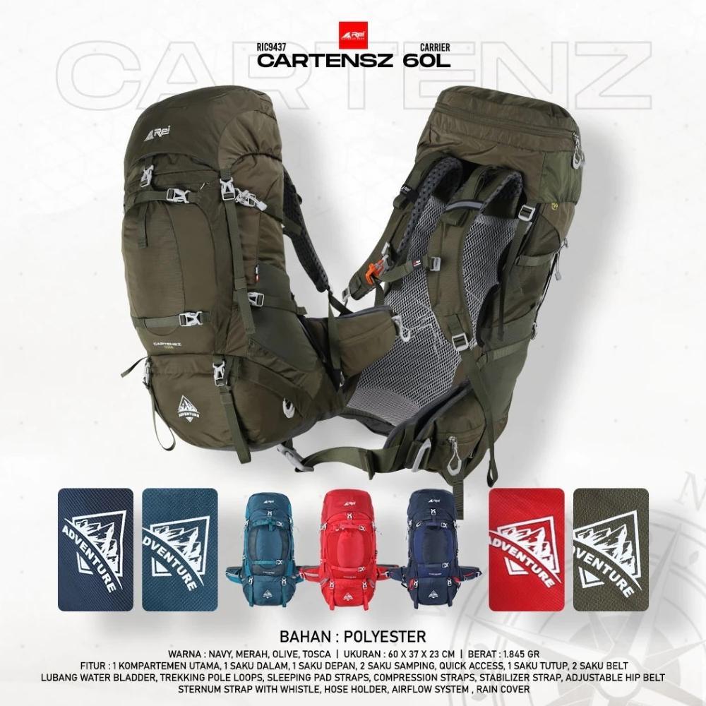 Tas Gunung / Carrier Premium Cartenz 60 Liter Arei Outdoorgear Original 100%