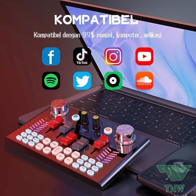 TNW-V18 SOUND CARD BLUETOOTH LIVE SOUNDCARD V18 SOUNDCARD AUDIO LIVE MIXER UNTUK LIVE STREAMING KARA