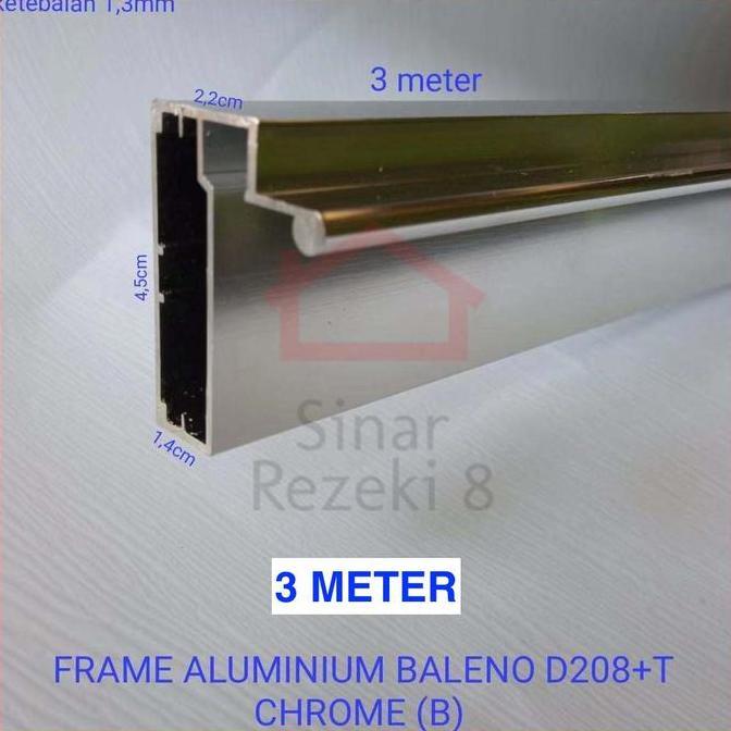 FRAME Aluminium CH Mirror Kaca Pintu Lemari Kitchen Profil Lis Bingkai